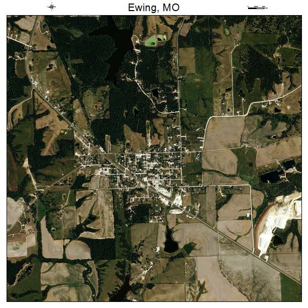 Ewing, MO air photo map