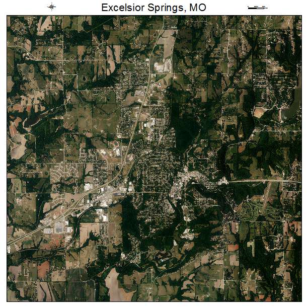 Excelsior Springs, MO air photo map