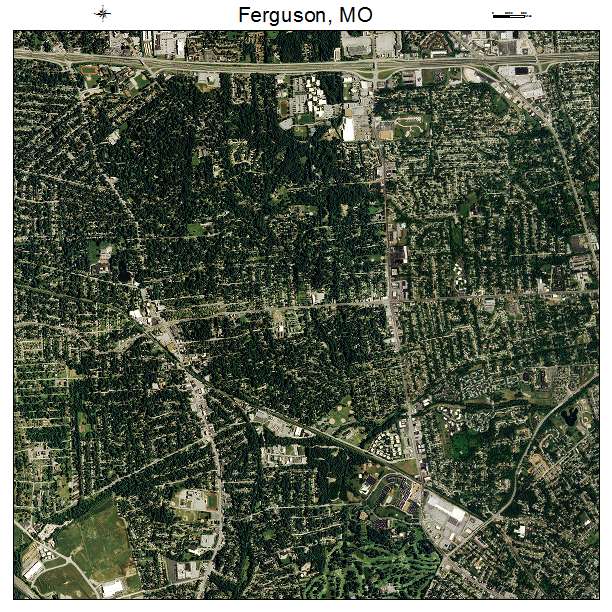 Ferguson, MO air photo map