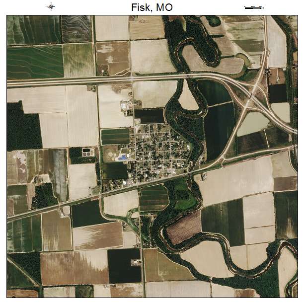 Fisk, MO air photo map