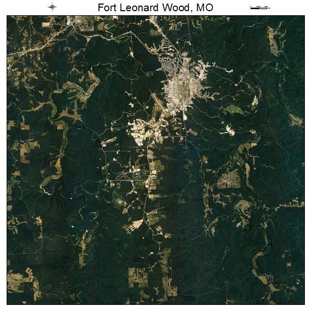 Fort Leonard Wood, MO air photo map