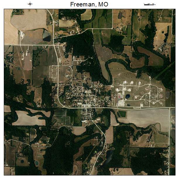 Freeman, MO air photo map