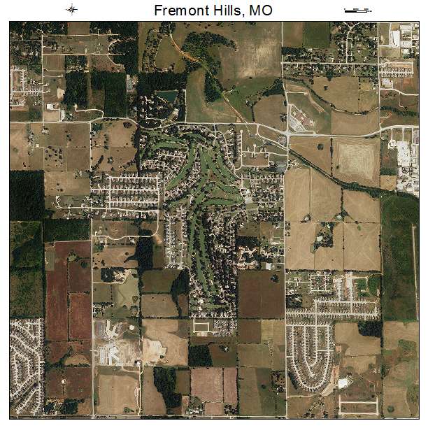 Fremont Hills, MO air photo map