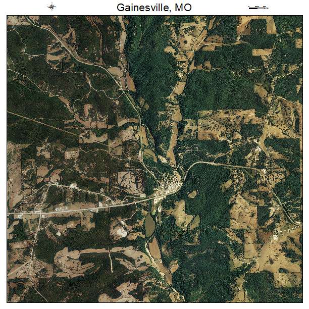 Gainesville, MO air photo map