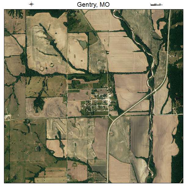 Gentry, MO air photo map