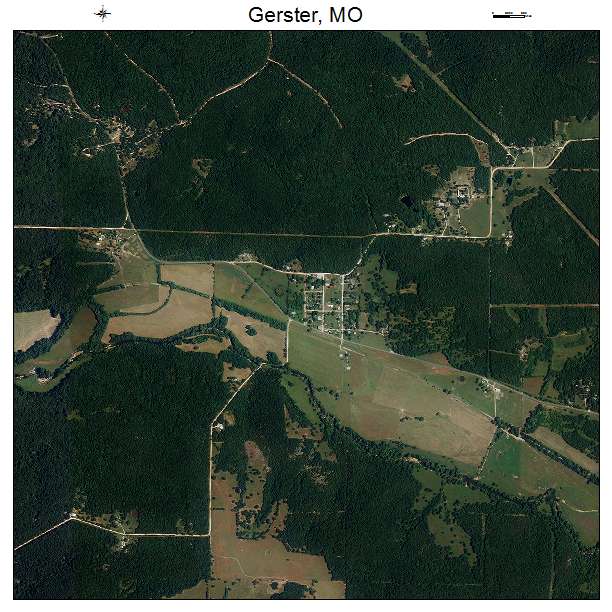 Gerster, MO air photo map