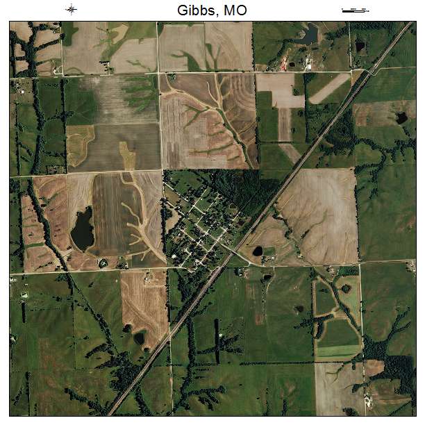 Gibbs, MO air photo map