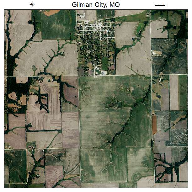 Gilman City, MO air photo map