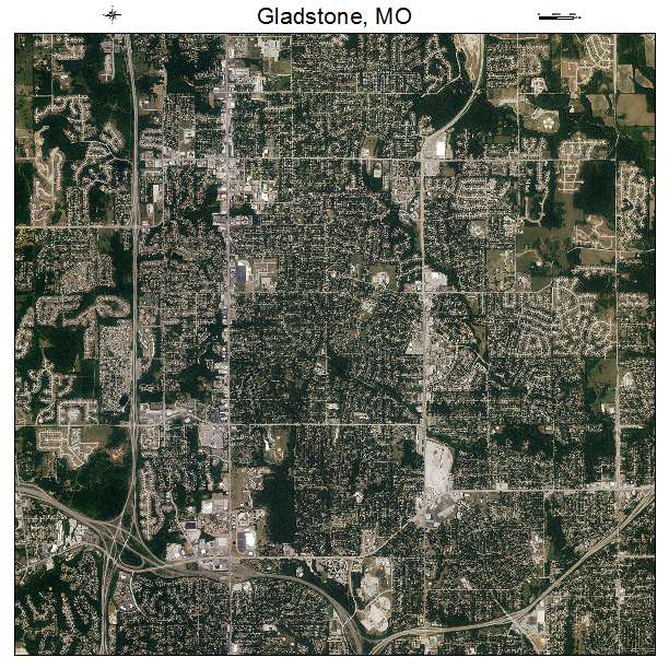 Gladstone, MO air photo map