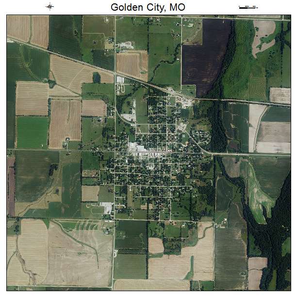 Golden City, MO air photo map