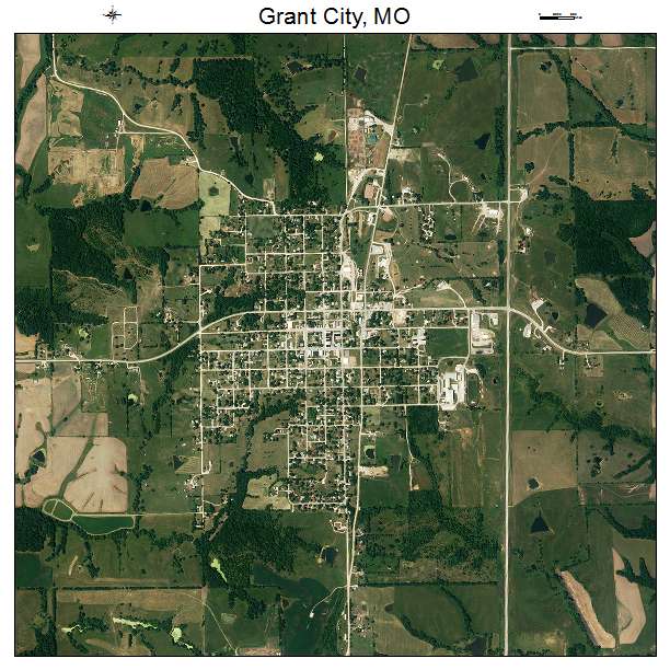 Grant City, MO air photo map