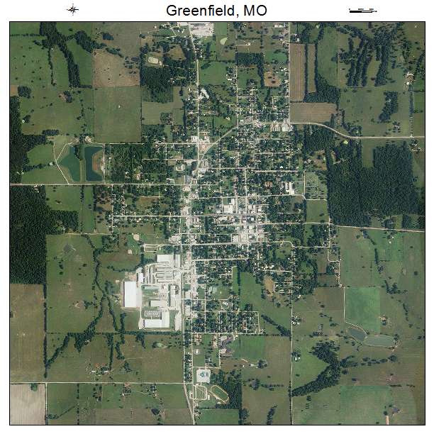 Greenfield, MO air photo map