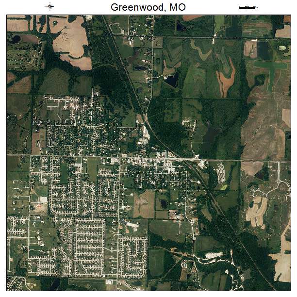 Greenwood, MO air photo map