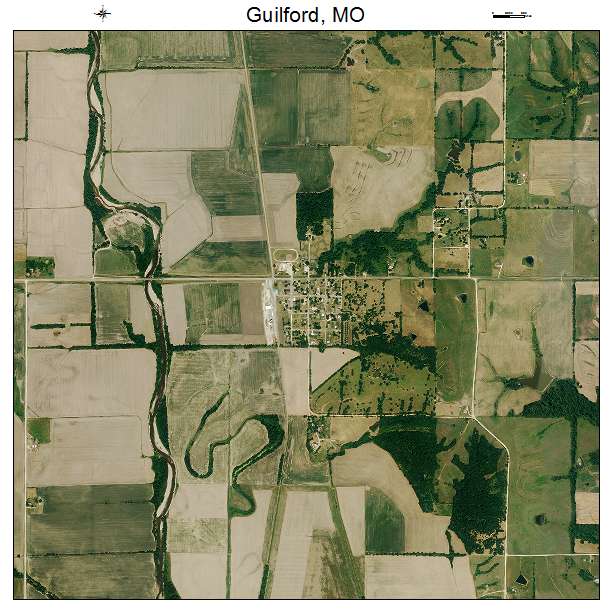Guilford, MO air photo map