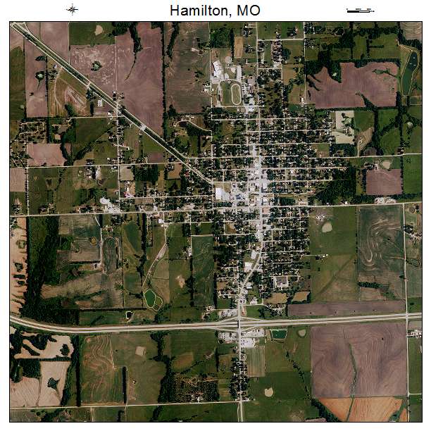 Hamilton, MO air photo map