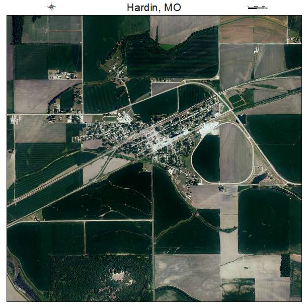 Hardin, MO air photo map