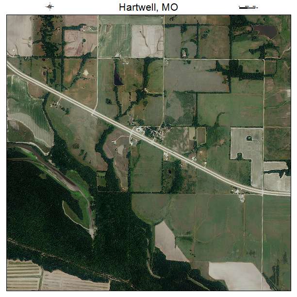 Hartwell, MO air photo map