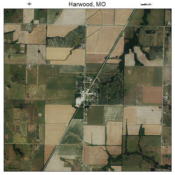 Harwood, MO air photo map