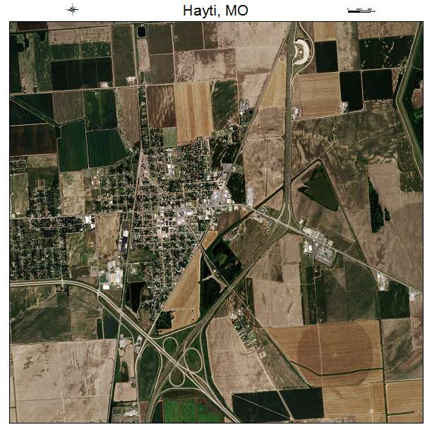 Hayti, MO air photo map