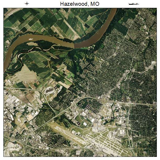 Hazelwood, MO air photo map