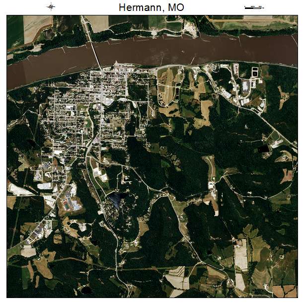 Hermann, MO air photo map