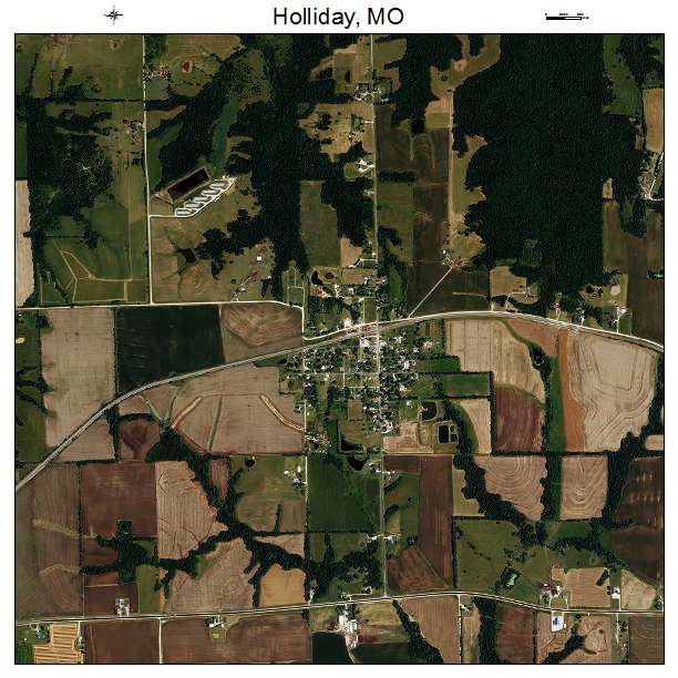 Holliday, MO air photo map
