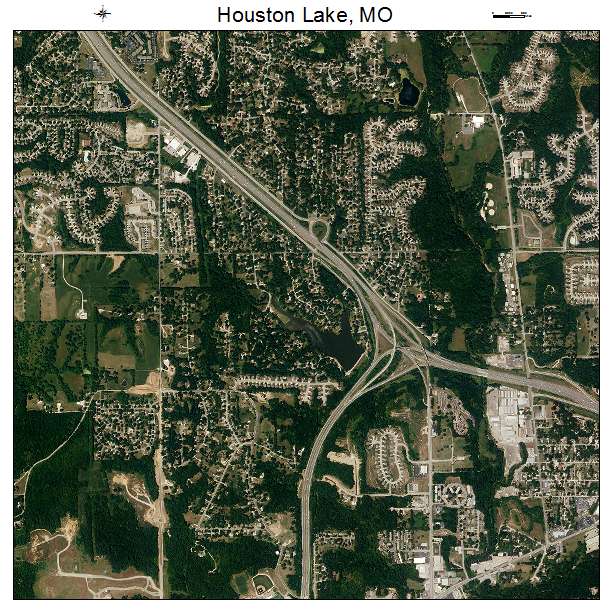 Houston Lake, MO air photo map