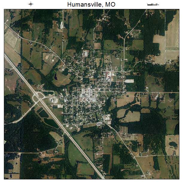 Humansville, MO air photo map