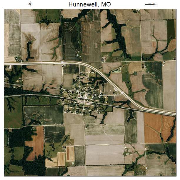 Hunnewell, MO air photo map