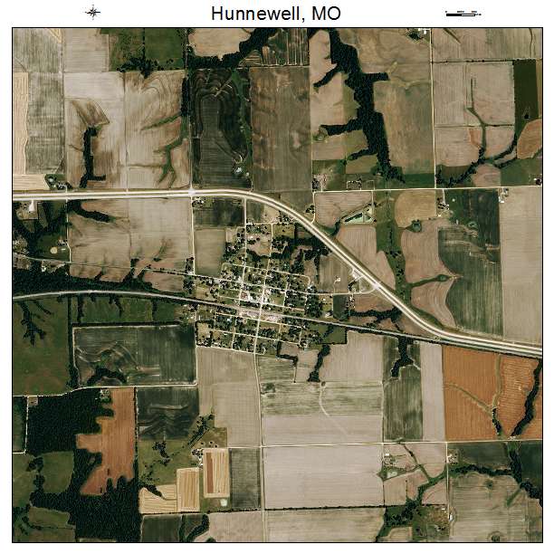 Hunnewell, MO air photo map