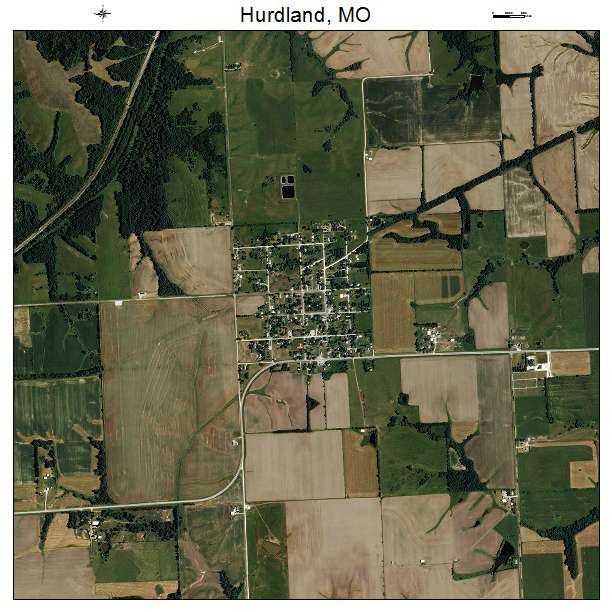 Hurdland, MO air photo map