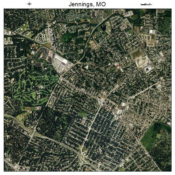 Jennings, MO air photo map