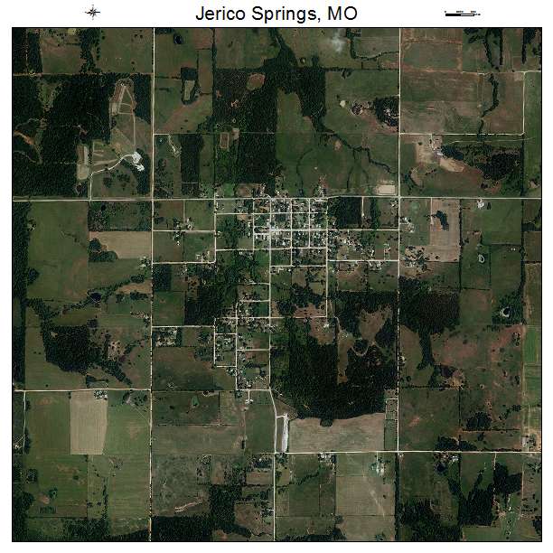 Jerico Springs, MO air photo map