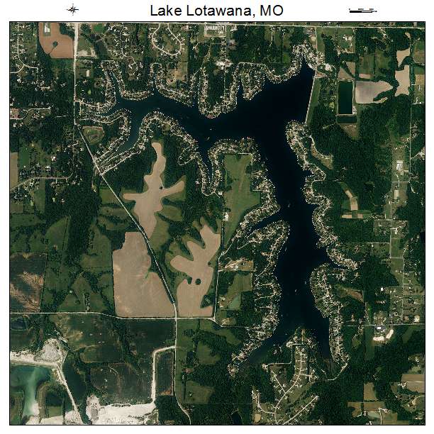 Aerial Photography Map of Lake Lotawana, MO Missouri