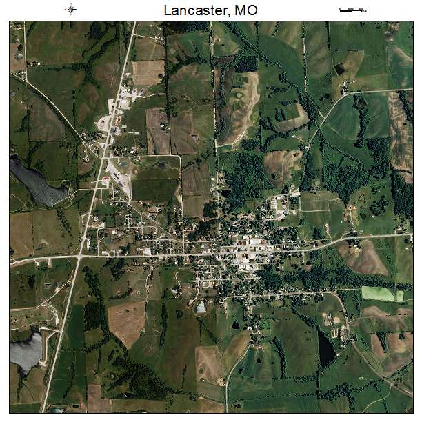 Lancaster, MO air photo map