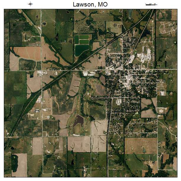 Lawson, MO air photo map