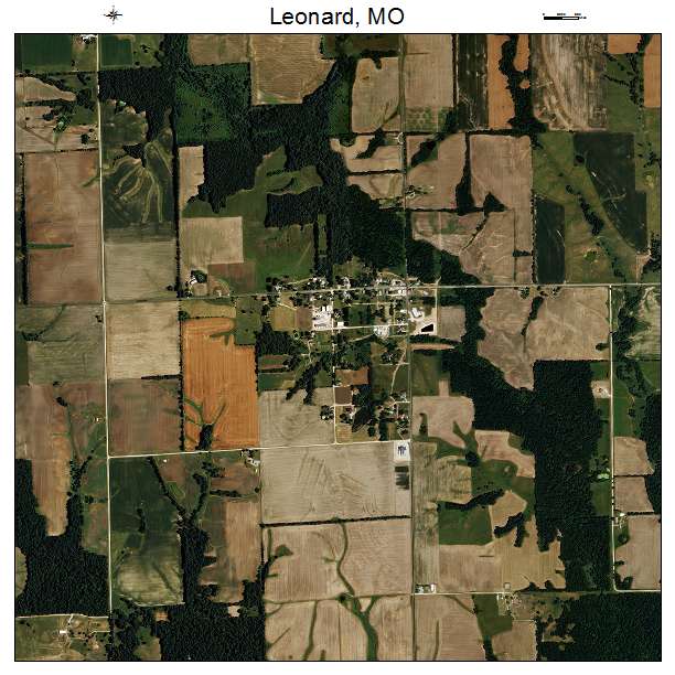 Leonard, MO air photo map