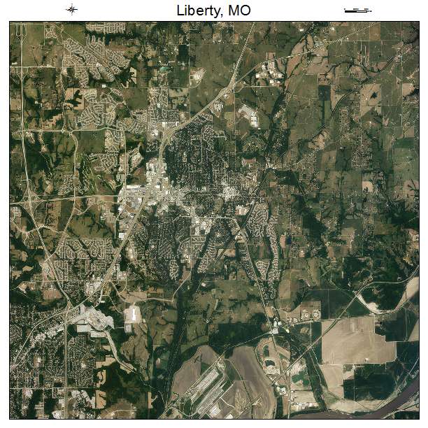 Liberty, MO air photo map