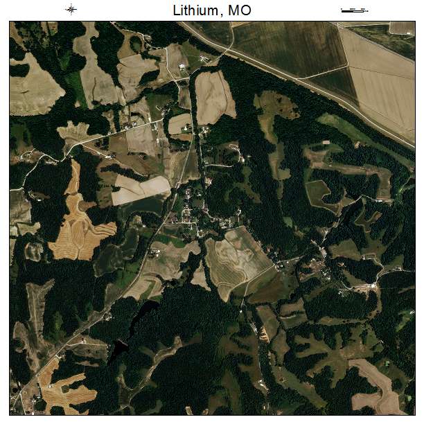 Lithium, MO air photo map