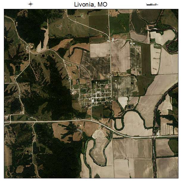 Livonia, MO air photo map