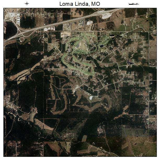 Loma Linda, MO air photo map