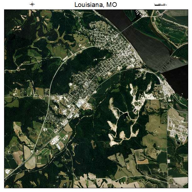 Louisiana, MO air photo map