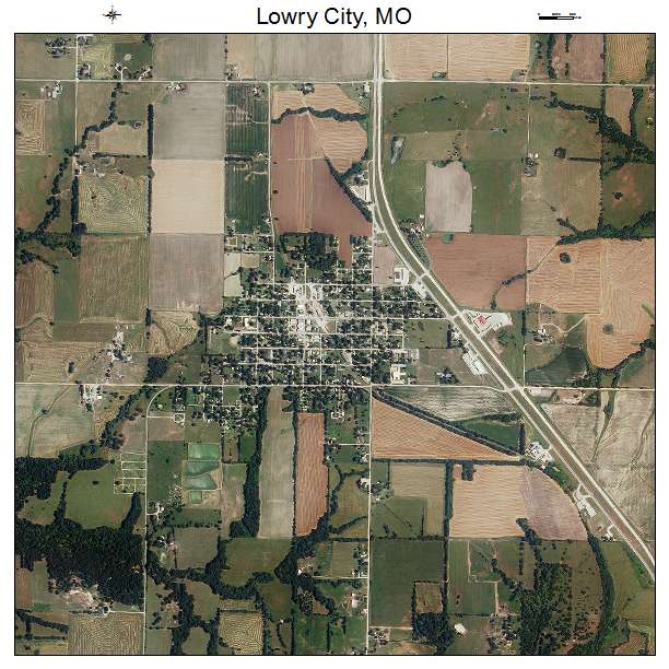 Lowry City, MO air photo map