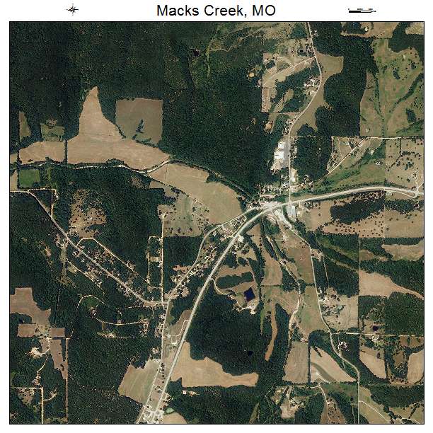 Macks Creek, MO air photo map