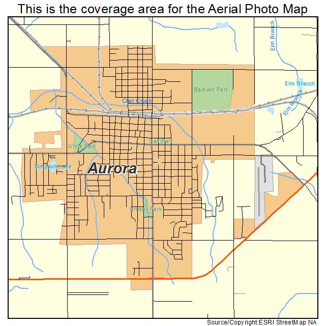 Aurora, MO location map 