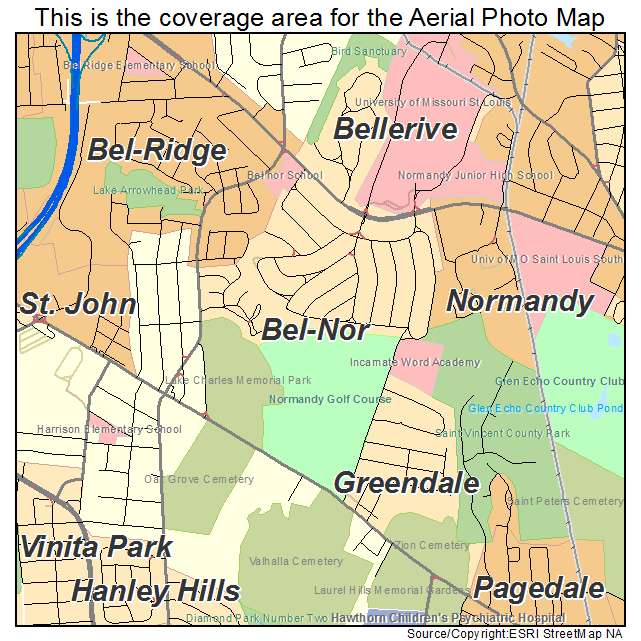 Bel Nor, MO location map 