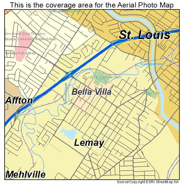 Bella Villa, MO location map 