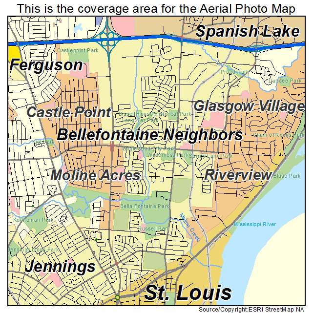 Bellefontaine Neighbors, MO location map 