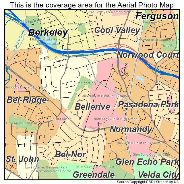 Bellerive, MO location map 