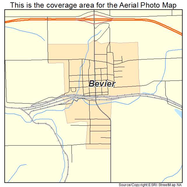 Bevier, MO location map 